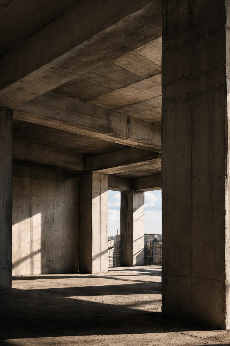     Estructura de hormigón en obra de rehabilitación integral en Madrid